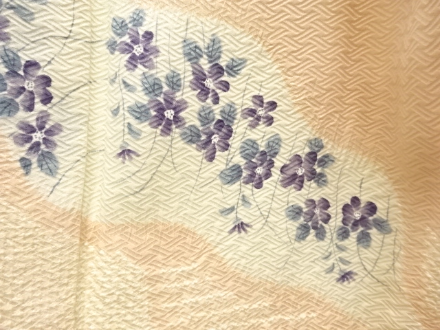  絞り霞に花模様訪問着